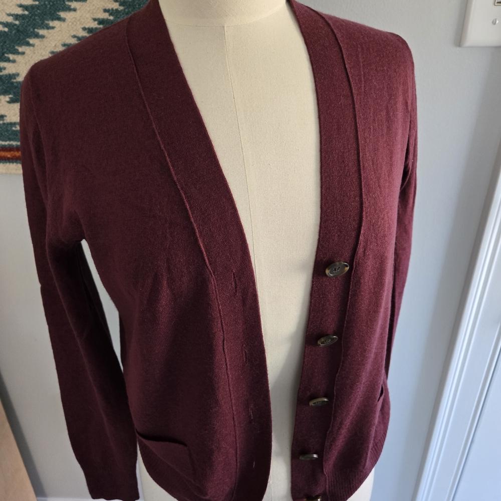J. Crew Women's Burgundy Red Cardigan Sweater Size Medium